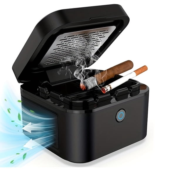 Multifunctional Smokeless Ashtray with HEPA Filter - USB Rechargeable Indoor Air Purifier for Home, Bedroom, Office, and Car, Removes Smoke and Odor