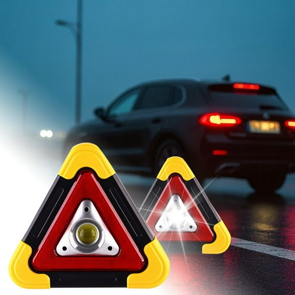 Multifunctional Solar LED Emergency Warning Triangle Lights for Vehicle Road Rechargeable Reflective Hazard Signaling Kit