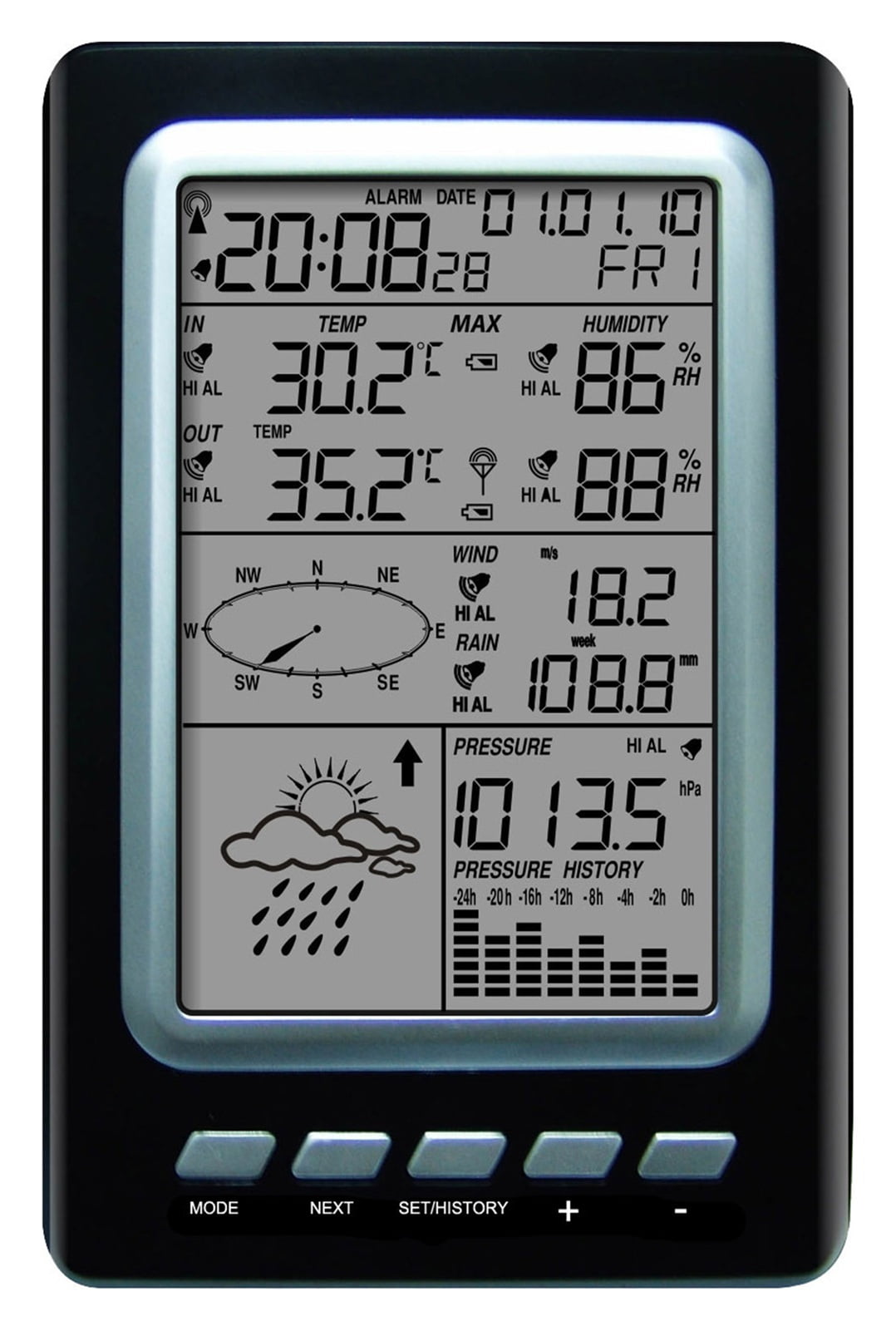 Multifunctional Solar Small Home Weather Station, Weather Forecast Machine, Wireless Temperature And Humidity ,Easy to Operate