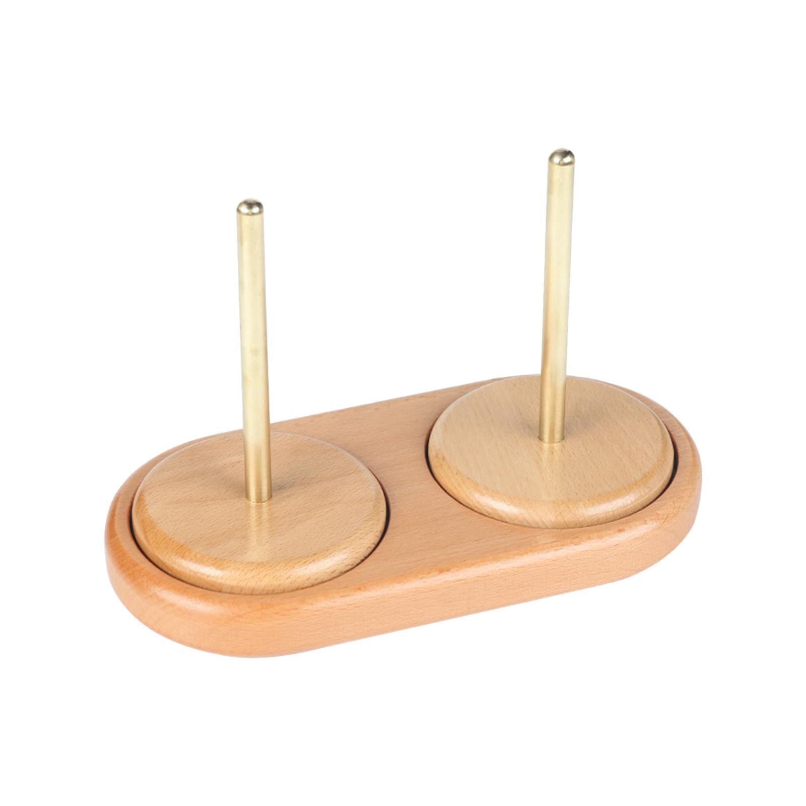 Multifunctional Solid Wood Yarn Ball Holder Hold 2 yarns Prevent Thread