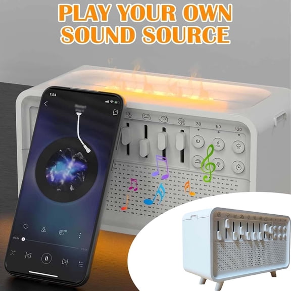 Multifunctional Sound Machine Soothing White Noise Machine 8 Group Nature Sound Wireless Speaker With Night Light-White