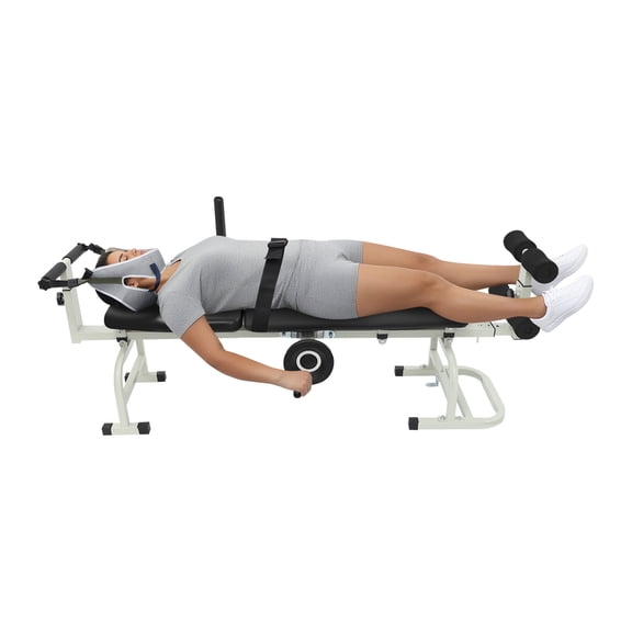 Multifunctional Spinal Traction Machine Steel PU Sponge Handwheel Control Cervical Lumbar Leg Stretcher for Height Increase & Back Pain Relief