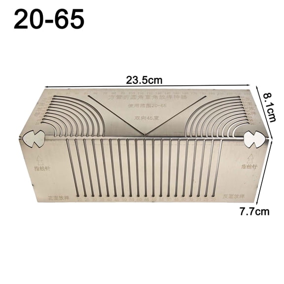 Multifunctional Square Tube Rounded Corner Drawing Tool Stainless Steel Ruler 20-65mm Two-Way 45-Degree Angle Guidance for Precise Line Drawings
