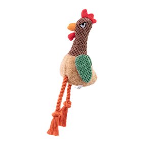 Multifunctional Squeaky Rooster Plush Toy For Small to Large Dog Indoor Outdoor Fun Entertainment Activity Rope Toy