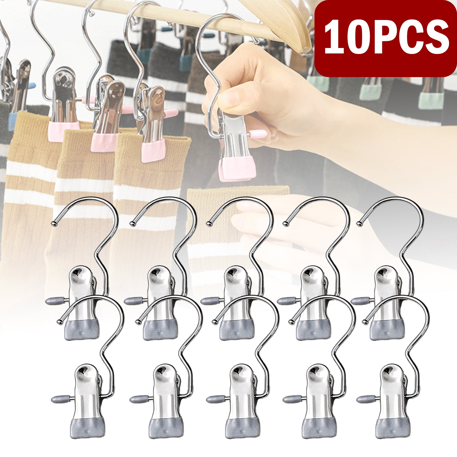 Multifunctional Stainless Steel Clip Hooks Set of Robust Metal SHooks