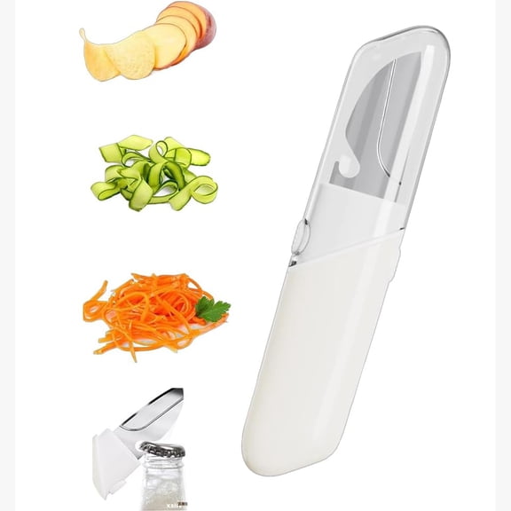 Multifunctional Stainless Steel Fruit Knife Peeler, Portable 5 in 1 Double Sided Paring Cutting Knife, Potato Digging Knife Pocket Bottle Opener for Travel, Camping, Kitchen