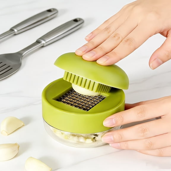 Multifunctional Stainless Steel Garlic Press - Manual Mincer, Slicer, Grater for Effortless Kitchen Use
