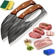 thumbnail image 1 of Multifunctional Stainless Steel Labor-Saving Kitchen Knife, Hand Forged Meat Cleaver with Ergonomic Finger Hole, Professional Chef Knife for Meat Cutting, Vegetable Slicing, Camping, 1 of 9