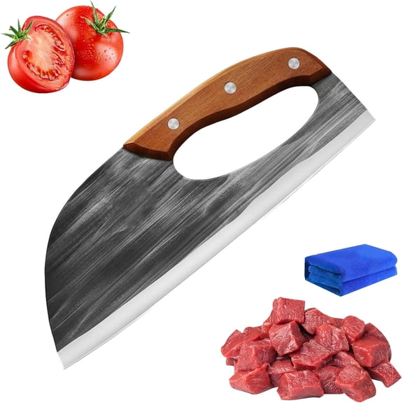 Multifunctional Stainless Steel Labor-Saving Kitchen Knife, Hand Forged Meat Cleaver with Ergonomic Finger Hole, Ultra Sharp Blades, Home Kitchen Gadgets, For Outdoor, Camping (1PCS)