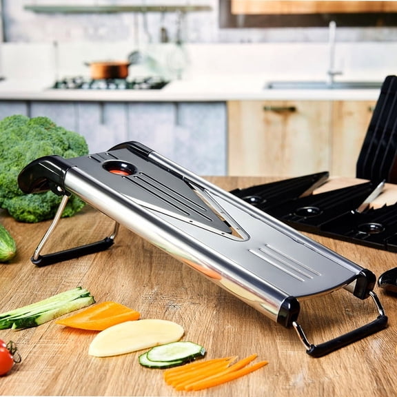 Multifunctional Stainless Steel Professional V-Blade Deluxe Foldable Easy Storage Mandolin Slicer Set For Home Kitchen