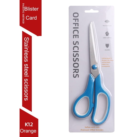 Multifunctional Stainless Steel Scissors, ZzCityTK Heavy Duty Two-Color Student Craft Scissors, Ergonomic Office Home Teaching Supplies with Comfort Grip, Blue
