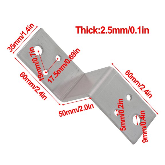 Multifunctional Stainless Steel Thickened Z-Shaped Corner Fixed Connector