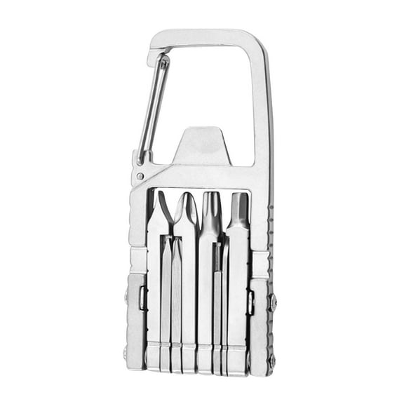 Multifunctional Stainless Steel Tool Combination Gadget with Screwdriver Set Phone Stand Foldable Bottle Opener Outdoor Camping Hiking Essential Portable Compact Design Multi Tool for Everyday Use