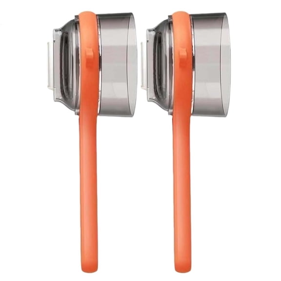 Multifunctional Stainless Steel Vegetable Peeler with Storage Box, Comfortable Grip, Easy Cleaning, Peel and Store for Fruits and Vegetables, Kitchen and Travel Use, 2 Pack Orange