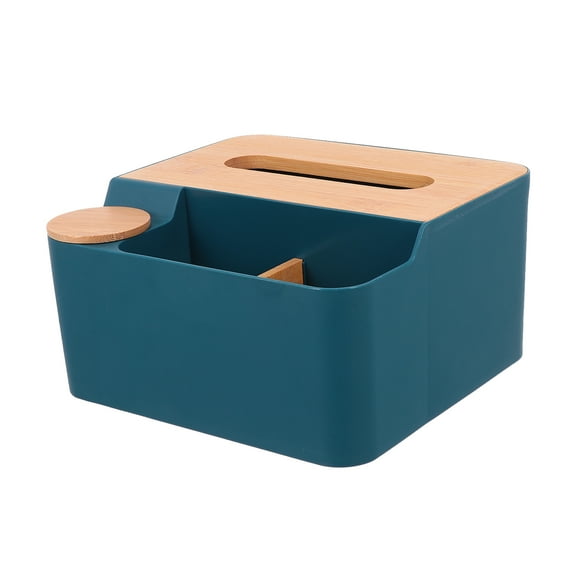 Multifunctional Storage Box Square Desktop Multi-function Tissue Holder Stand Container Case