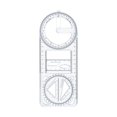 thumbnail image 1 of Multifunctional Student Math Ruler Transparent Plastic Movable Drawing Template Measuring Ruler, 1 of 3