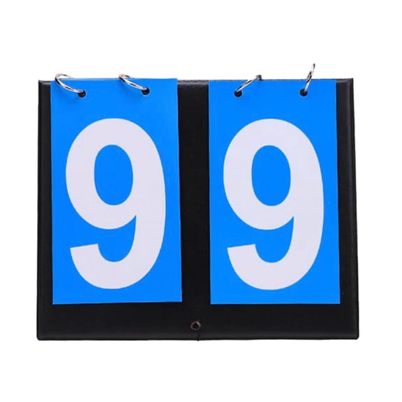 Multifunctional Tabletop Scoreboard, Removable Scoring Flips up 2 Digit Score Keeper for Basketball Baseball Competition Volleyball Tennis Blue