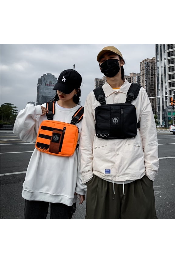 Multifunctional Tactical Mechanical Style Outdoor Work Clothes Chest Bag,Orange
