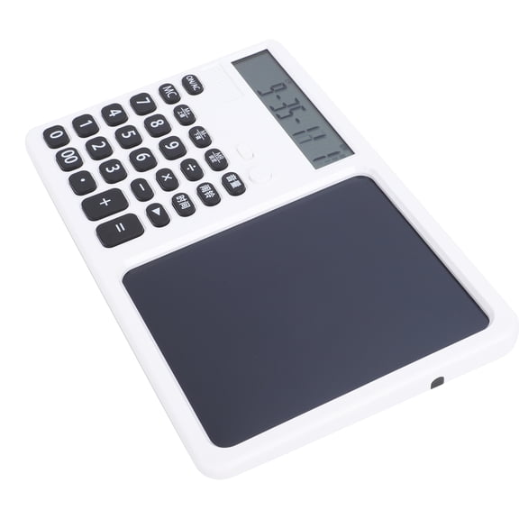 Multifunctional Talking Desk Calculator 12 Digits Large Display Rechargeable Electronic Math Office Accounting Supplies with Writing LCD Notepad (10.0 x 6.3 in / 25.3 x 15.9 cm)