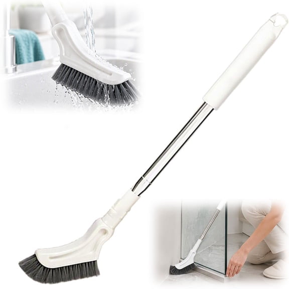 Multifunctional Telescopic Extendable Long Handle Crevice Cleaning Brush, Curved Toilet Brush, 15.16"-45.28" Stainless Steel(1PC)