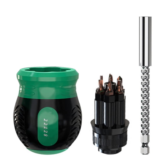 Multifunctional Telescoping Screwdriver Set 14 Bits, Steel Construction & Ergonomic Grip, Portable Tool