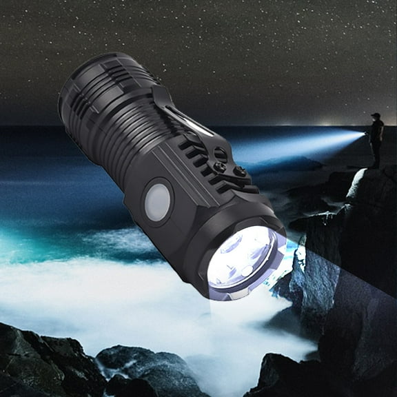 Multifunctional Three-eye Flashlight, Strong Light Magnetic Emergency Light, High Brightness LED, Durable Plastic, Wide Irradiation Range, Easy Operation, for Camping Hiking Power Outage