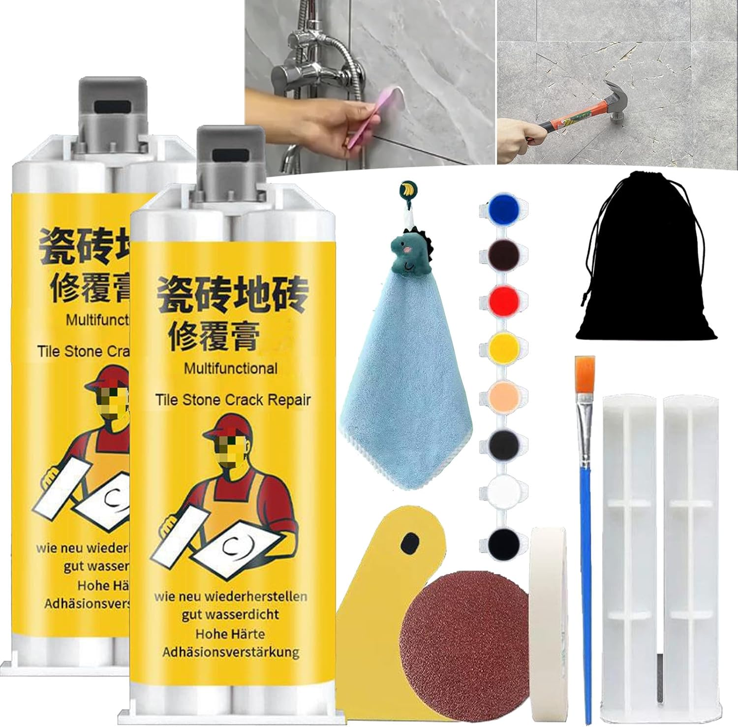 Multifunctional Tile Stone Crack Repair Kit, Indoor and Outdoor Stone