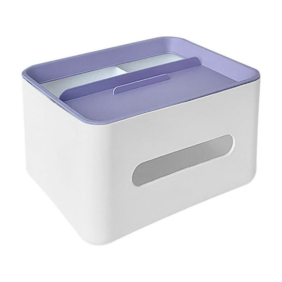 Multifunctional Tissue Box Holder with Phone Stand and Remote Control Storage, Desktop Organizer Featuring Large Opening and Two Compartments, Ideal for Living Room, Office, or Coffee Table Use