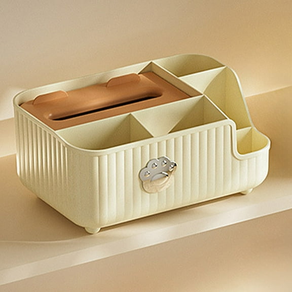 Multifunctional Tissue Box for Living Room, Desktop Paper Holder, Remote Control & Sundry Storage Box for Home Organization, Coffee Table Decorative Box