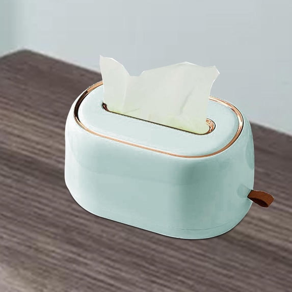 Multifunctional Tissue Holder Removable Storage Dispenser Hanging Rack Wall Mount Napkin Box for Living Bedroom Household Wall Kitchen Light Green