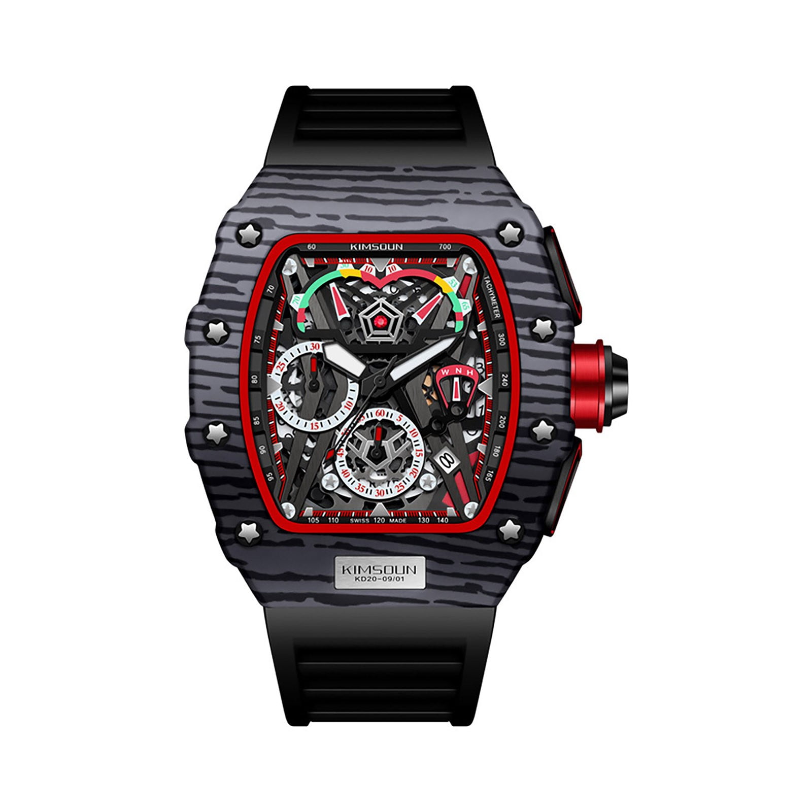 Multifunctional Tonneau Style Fashion Sports Watch Men's Calendar ...