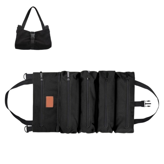 Multifunctional Tool Bag with 5 Zippered Compartments | Portable Tool Organizer for Mechanics, Electricians & DIY | Heavy-Duty Fabric Storage Case for Car Tools, Outdoor Gear & Home Repair Equipment