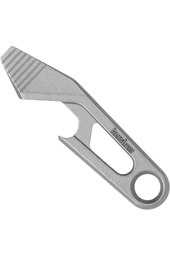 Multifunctional Tool, Stainless Steel, Multifunctional tool with bottle opener, pry bar, and flathead screwdriver bit, integrated with hanging rope hole, suitable for keychain, pocket, or wallet carr