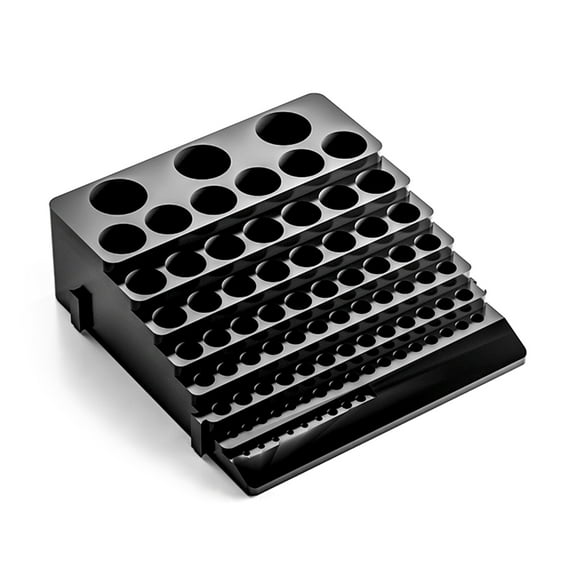 Multifunctional Tool Storage Box for Drill Bits and Milling Cutter in Black with 85 Holes Dispenser Organizers Case