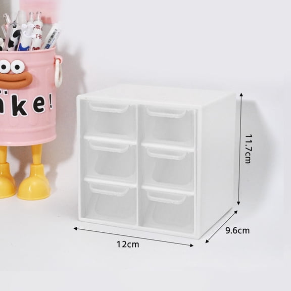 Multifunctional Transparent Six Grid Drawer Storage Box Multi-layer Desktop Storage Box Large Capacity Dustproof Organizing Box