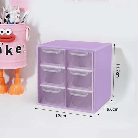 Multifunctional Transparent Six Grid Drawer Storage Box Multi-layer Desktop Storage Box Large Capacity Dustproof Organizing Box