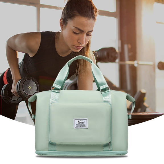 Multifunctional Travel Bag, Duffle Bag, Expandable Gym Bag, Large Capacity, Dual-use Backpack for Sports, Weekend Travel, and Business Trips, Green, by FAJHHA