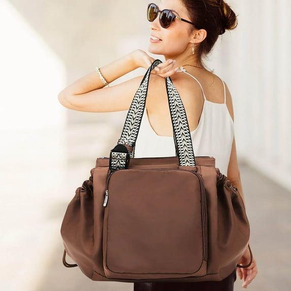 Multifunctional Travel Organizer Tote with 15 Pockets, Large Capacity Crossbody Bag for Women