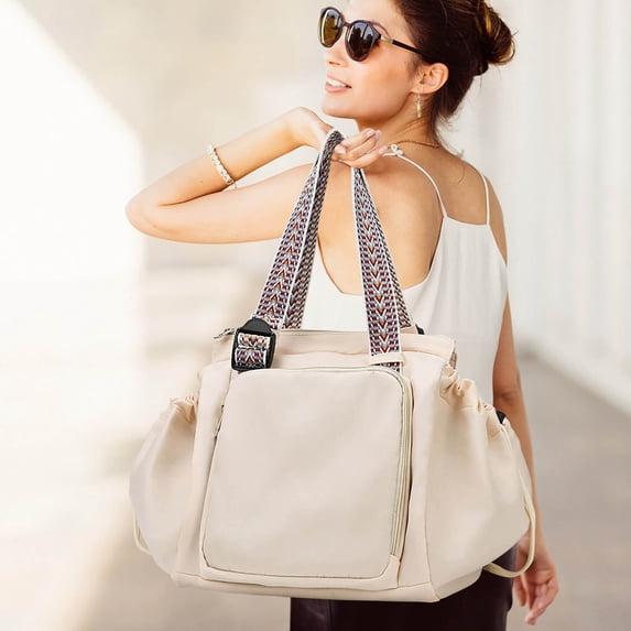 Multifunctional Travel Tote Bag for Women, Large Capacity Backpack Convertible to Shoulder Bag, 15 Pockets Organizer, Water Resistant Work Bag, Commute, Shopping, Weekend Getaway