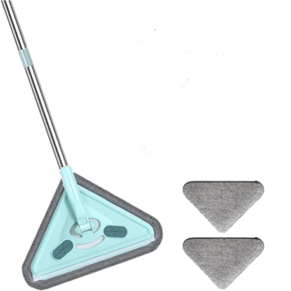 Multifunctional Triangle Mop 360 Rotatable Long Handle PP Stainless Steel Microfiber Cloth Ceiling Wall Floor Window Cleaning Tool