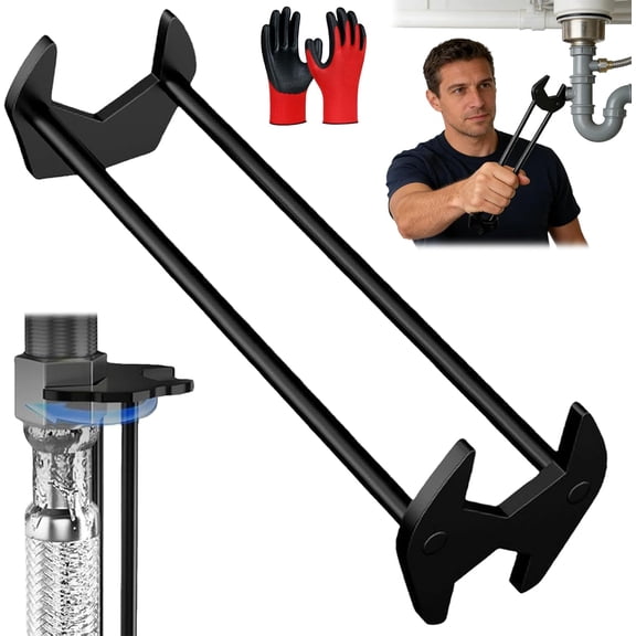 Multifunctional Under Sink Wrench, Four-Jaw Hex Design, for Kitchen Bathroom Faucet Installation and Repair, 2-Pack