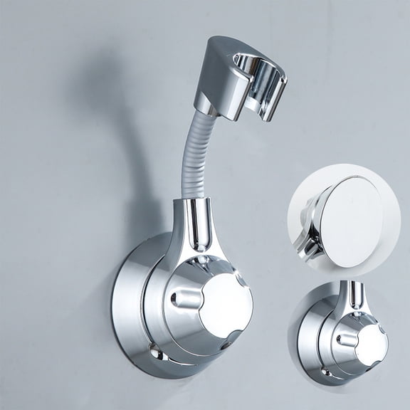 Multifunctional Universal Adjustable Shower Head Bracket | No Drill Adhesive Mount | 20lb Load Capacity | Silver, Black, White | 1-Pack