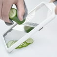 thumbnail image 1 of Multifunctional Vegetable Cutter | Adjustable Thickness Slicer & Grater | Potato, Fruit, Cheese Chopper | Hand Guard & Non Slip Design | Easy Clean | Ergonomic Handle | 1 Pc | White 29.5x10.2x5cm, 1 of 6