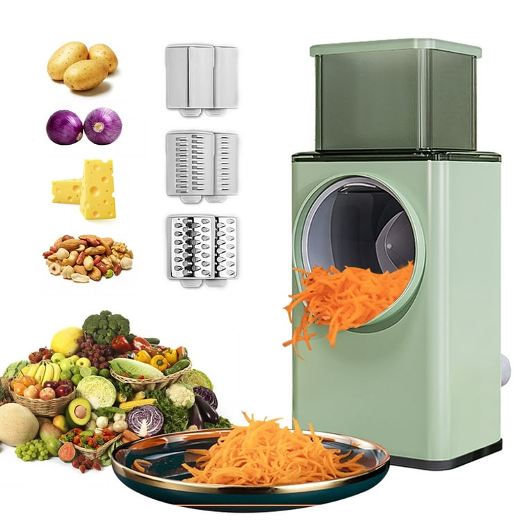 Multifunctional Vegetable Cutter Chopper Rotary Cheese Grater 3-In