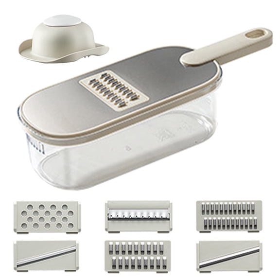 Multifunctional Vegetable Cutter - Julienne Slicer for Carrots, Potatoes, Radish - Heavy Duty Mandoline with 1.5L Collection Basket - Food Chopper for Home Kitchen Prep - Non-Slip Base