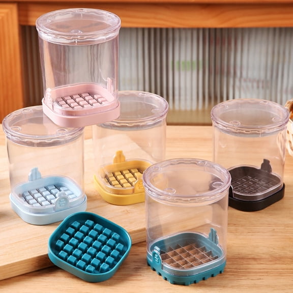 Multifunctional Vegetable Dicer Cutter | Hand Press Stainless Steel Chopper | Carrot, Potato, Onion, Tomato Slicer Kitchen Tool | Compact, Easy Clean, Food-Grade, 1Pc, Pink/Yellow/Blue