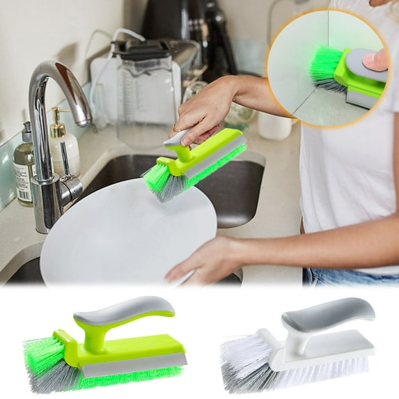 Multifunctional Wall Corner Brush, Dirt Removal Cleaning Brush for Bathtub, Ceramic Tile, Kitchen & Mirror, All-in-One Corner Gap Brush with Wipe to Home Cleaning Tasks, 7.09*3.86in, A