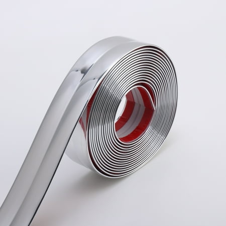 Multifunctional Wall Molding Trim & Corner Guards & Caulk Strip, Apply in Table Edge Door Frame Baseboard for Protection and Decoration, Shiny Silver, 16.4ft x 0.8in