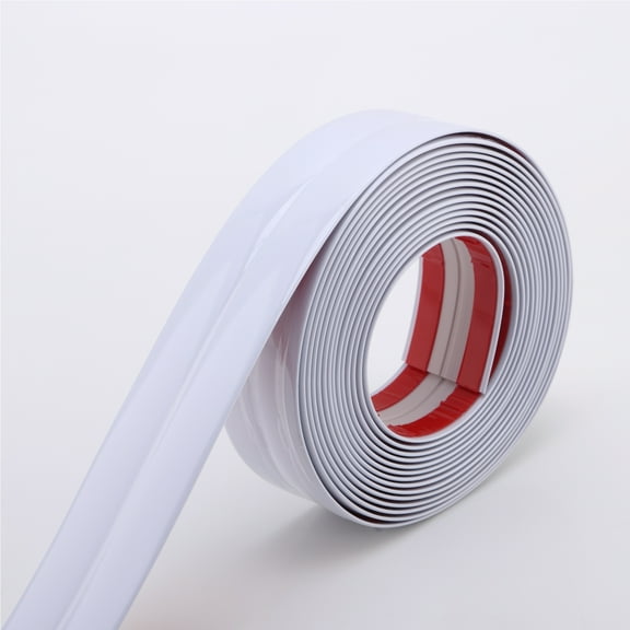 Multifunctional Wall Molding Trim & Corner Guards & Caulk Strip, Apply in Table Edge Door Frame Baseboard for Protection and Decoration, Shiny White, 16.4ft x 1.6in