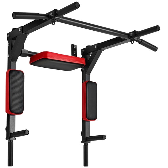 Multifunctional Wall Mounted Pull Up Bar Dip Station Heavy Duty Steel Home Gym Upper Body Workout Equipment 440 lbs Weight Capacity
